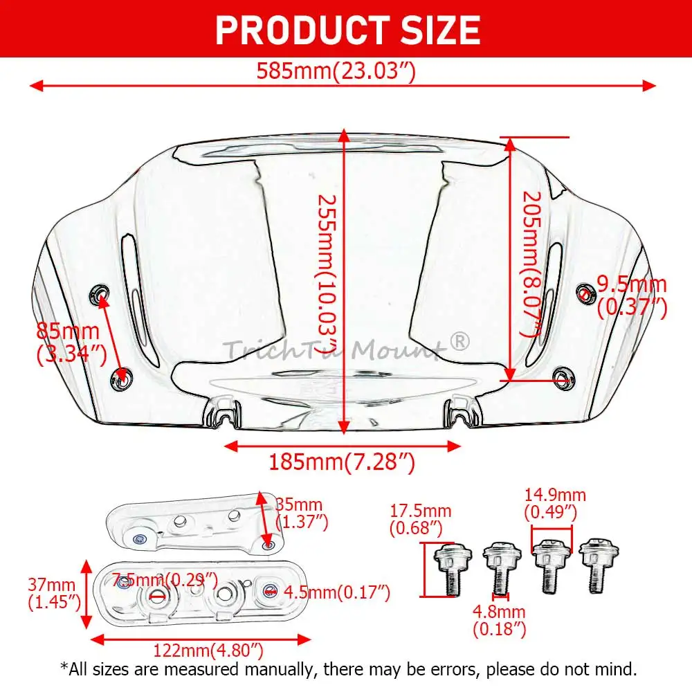 زجاج أمامي علوي للدراجة النارية مقاس 10 بوصات منحرف الرياح للزجاج الأمامي الشفاف لدراجة Harley Street Glide FLHX CVO FLHXSE 2023 2024