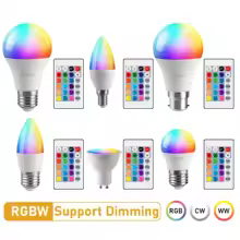 LED RGB Birne, E27, E14, GU10, B22, AC120V bis 230V