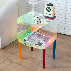 Colorful Acrylic Coffee Table, Living Room Side Table, Bedside Table, Storage Rack, Creative Tea Table, Furniture, Customized