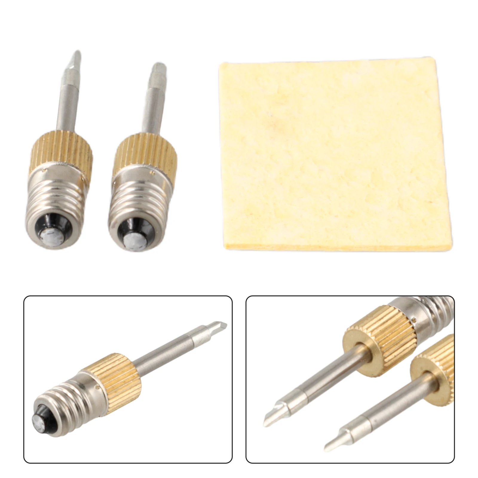 Soldering Iron Tips With E10 Interface Welding Tips 50mm Steel USB Soldering Tip Set B C K Type Welding Head Soldering Tools