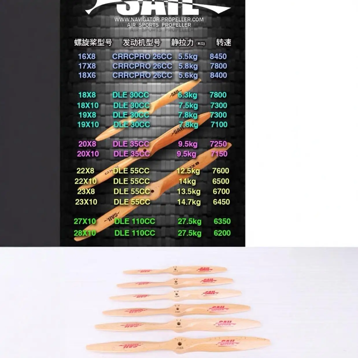 SAIL Sailang Aviation Sports Propeller 16-21 inch/Fixed Wing/Engine/Model Aircraft/Target Drone/Unmanned