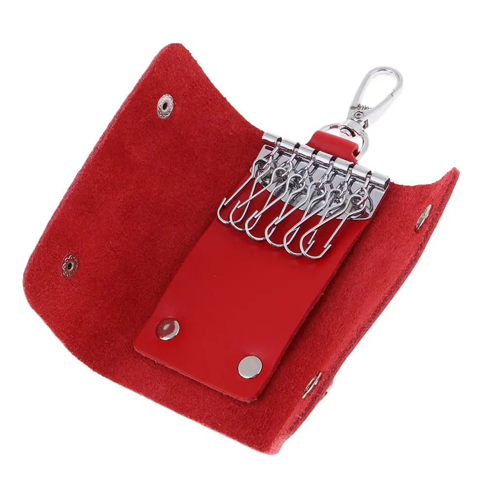 Leather Keychain Large Capacity Spell Color Key Case Bag Charm Key Ring for Backpack Handbag Key Organizer