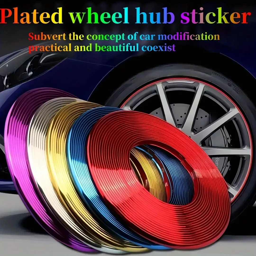 7.9-meter Car Wheel Hub Protective Strip, PVC Tire Rim Scratch Cover & Decorative Molding, Enhances Vehicle Appearance
