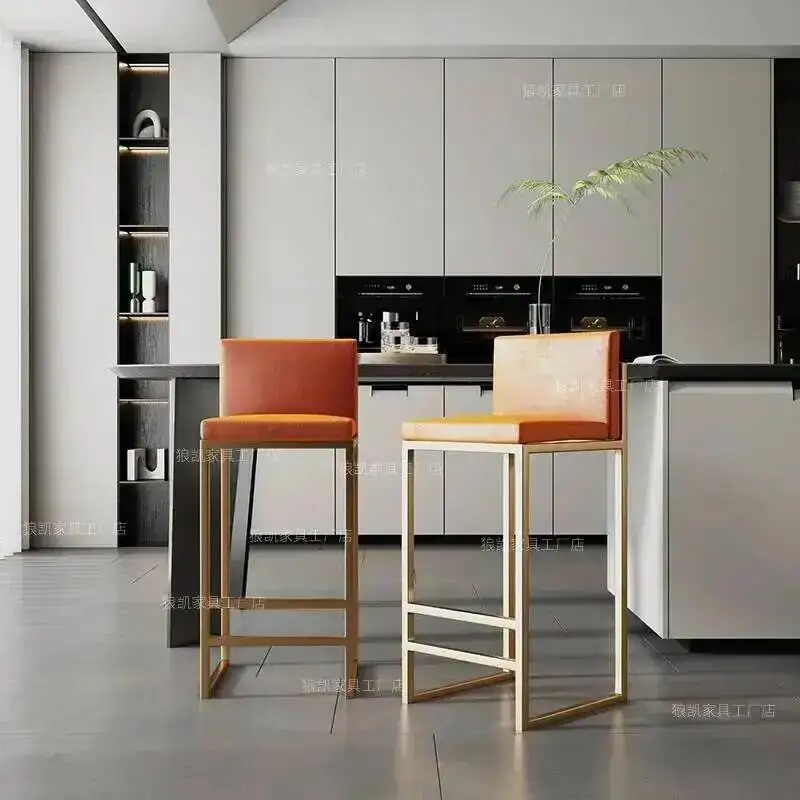 

Легкие стулья с низкой спинкой, золотые барные стулья для ресепшена, американские роскошные минималистичные удобные стулья для взрослых, мебель для бара