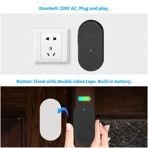 Fuers M558 Wireless Bell Home 32 Songs Test button Dwaterproof Water Welcome Carrillion Holder Battery Alarm with Battery 10 Main Sales Wireless Bells Water Proof - №10