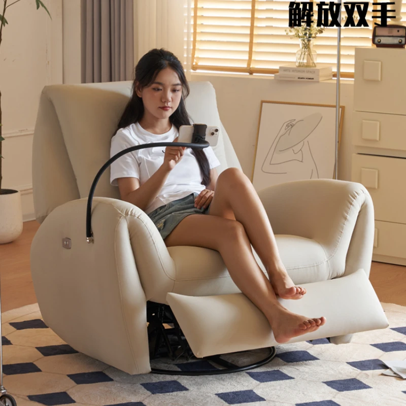 Space single person cabin multifunctional sofa can lie down and sleep, electric rocking chair