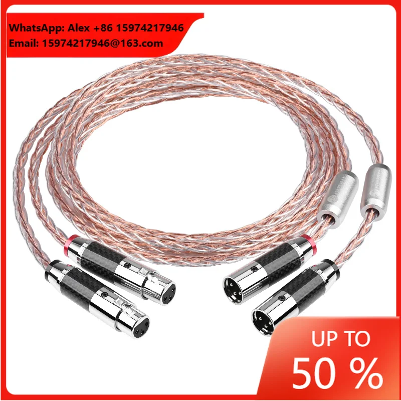 For CE For PVC Jacket HIFI XLR Cable High Purity Copper/Silver Mixed 2XLR Male Female Audio For Microphone DVD Player