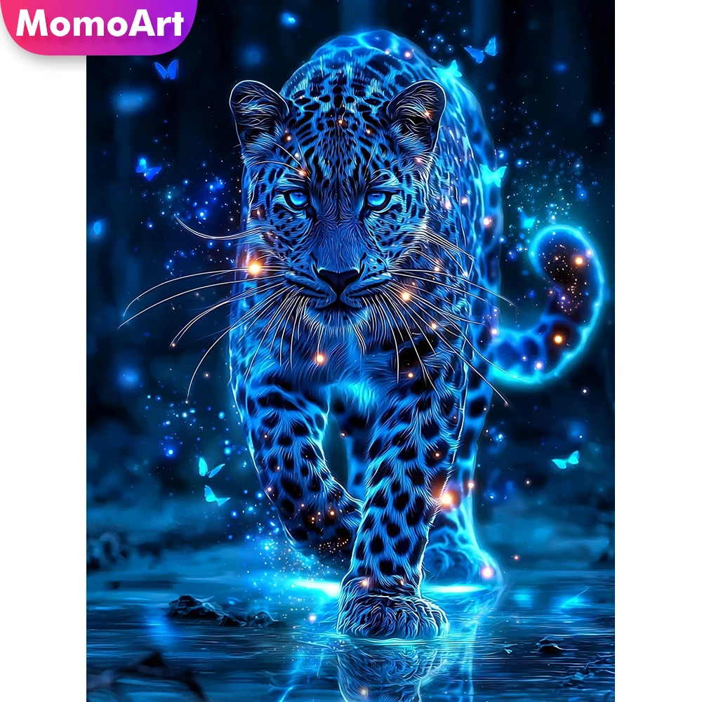 Momoart DIY Leopard Diamond Mosaic Animal New Collection Emb