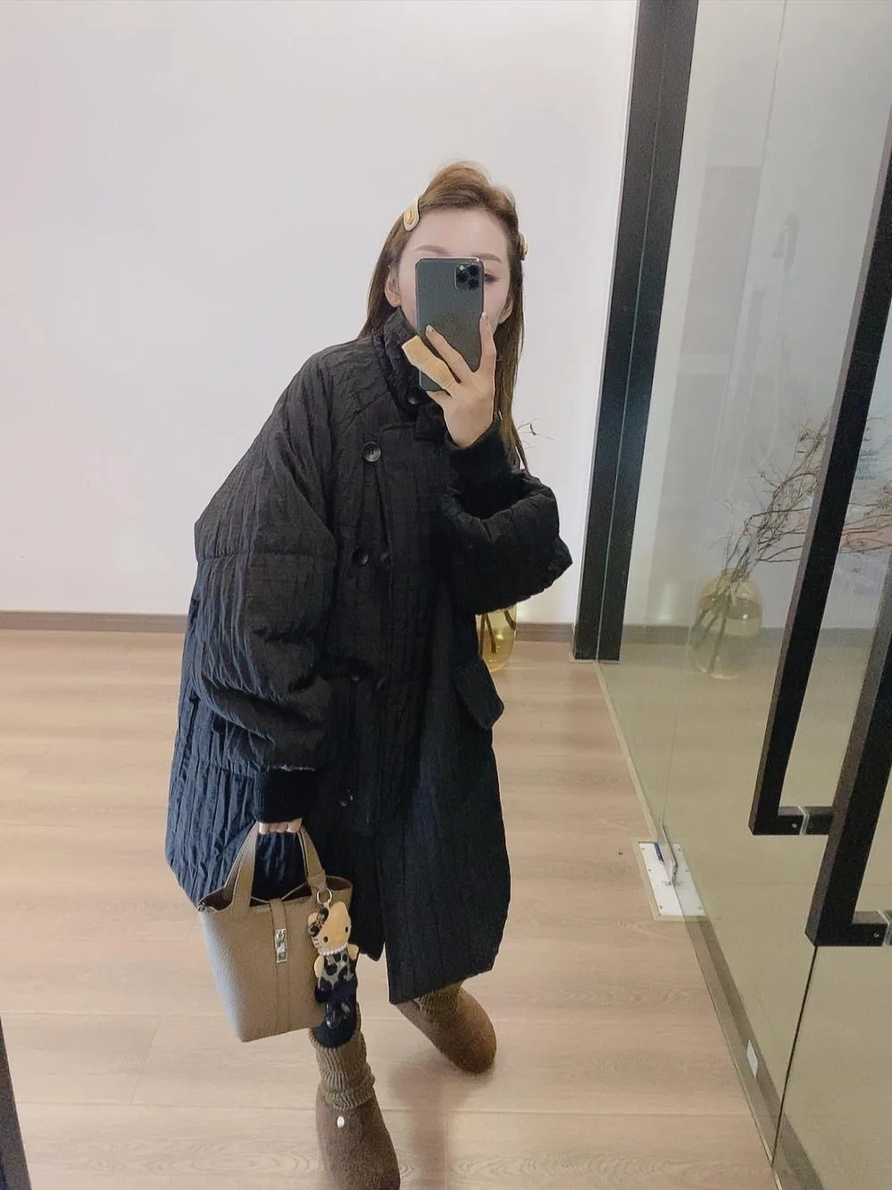 

Korean Sle Loose Fit Warm Cotton Jaet Coat Medium Length Faionable Personali Versatile Women's Autumn Winter Outerwear