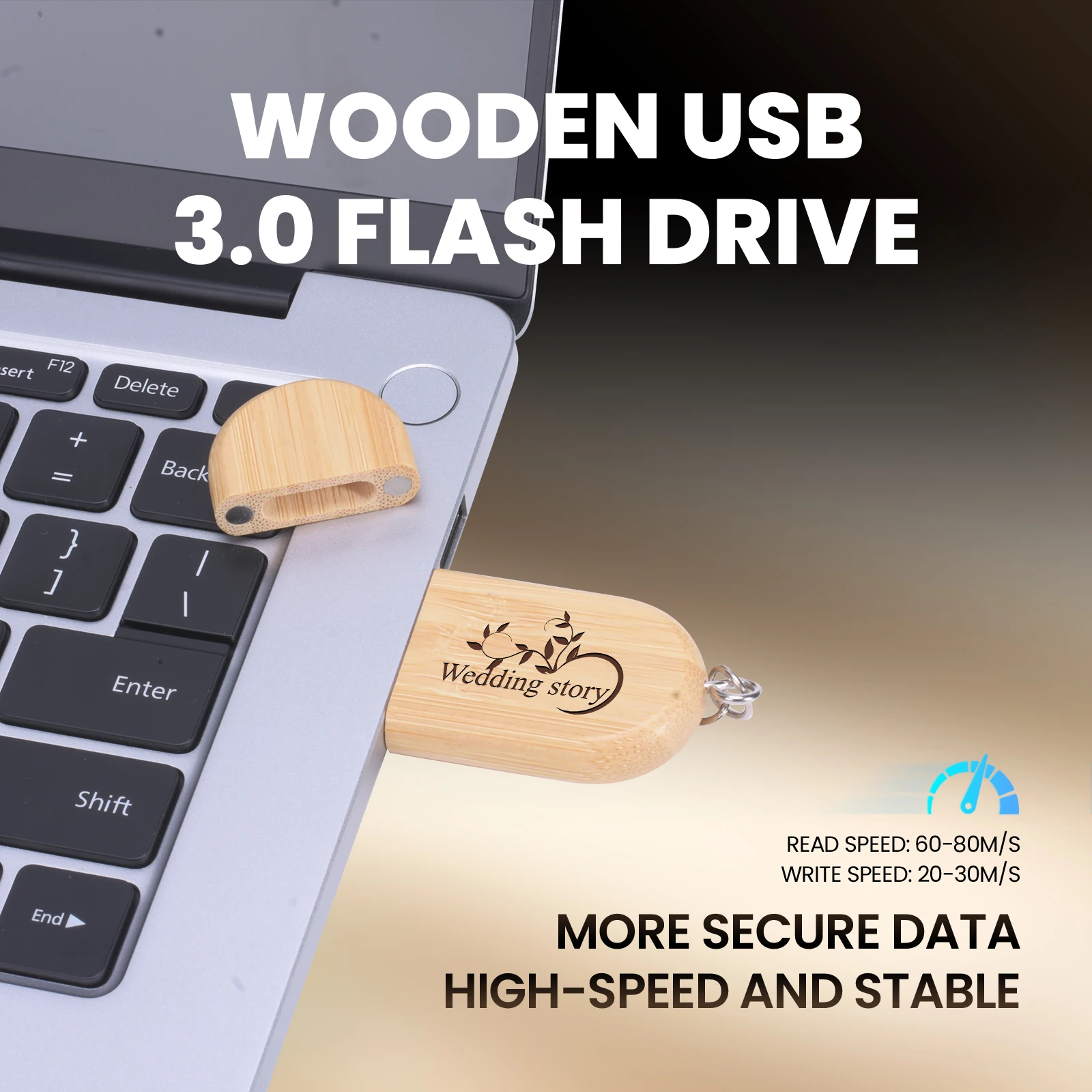 Новый деревянный флэш-накопитель USB 3.0 128 ГБ, бесплатный индивидуальный логотип, 64 ГБ, высокоскоростная карта памяти, 32 ГБ, свадебный студийный диск, 16 ГБ