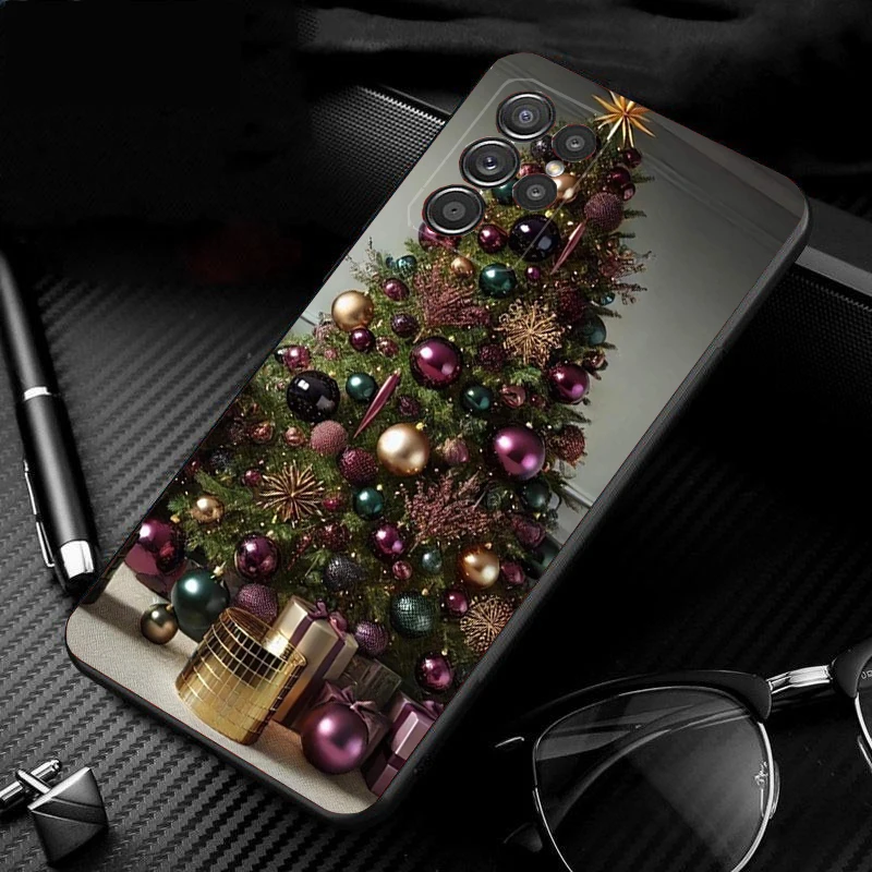 حافظة لهاتف سامسونج جالاكسي S25 S24 S23 S22 S21 Ultra S24 S23 S22 S21 S25 Plus S24 S20 FE شتاء عيد الميلاد