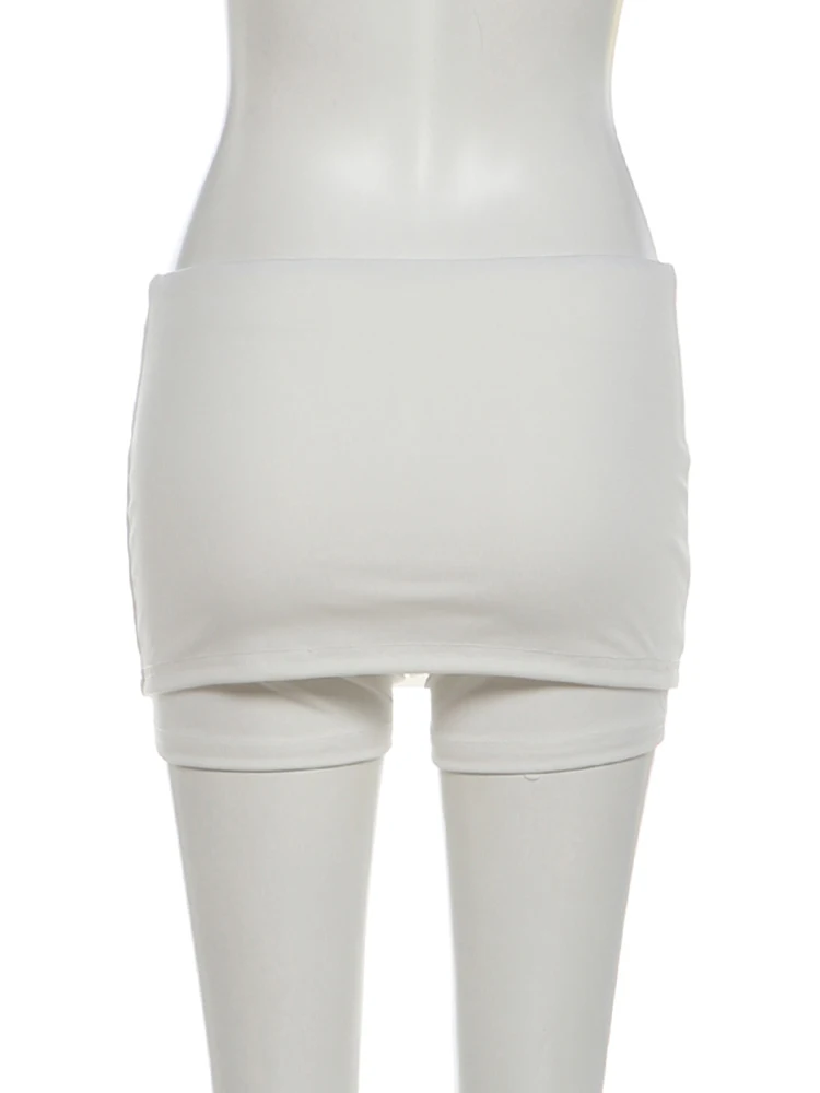Sisterlinda Damen Hottie Short mit zweireihiger Dekoration, Falten, elastische Taille, hohe Elastizität, Hottie Midnight Fashion Streetwear – Detail 11