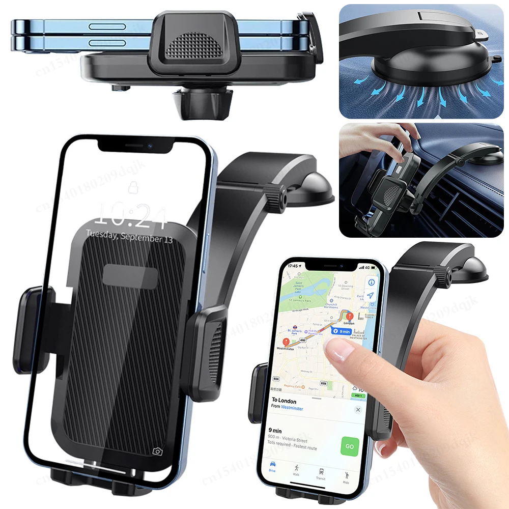 Suction Cup Dashboard Mobile Phone Stand 360° Rotation Car Phone Holder Auto Smartphone Stand for Cellphones Width 50-100mm