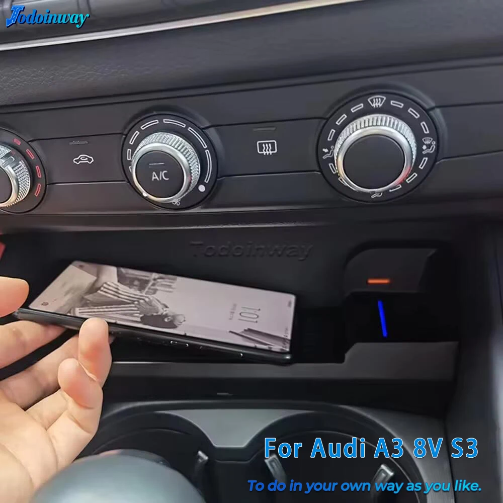 

Автомобильное беспроводное зарядное устройство для Audi A3 8V S3 2014 2015 2016 2017 2018 2019 2020, держатель для телефона, аксессуары для быстрой зарядки мобильного телефона