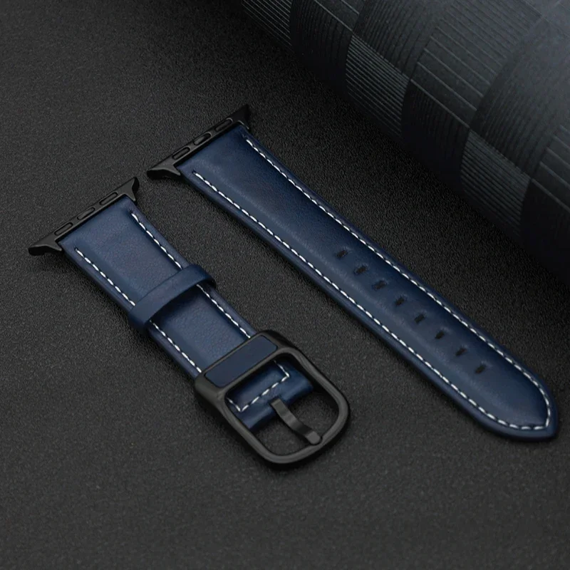 Strap For Apple Watch Ultra 49mm 45mm 41mm 44mm 40mm 42mm 38mm PU Leather Band Correa Bracelet For iWatch Series 9 8 7 6 4 5SE 3