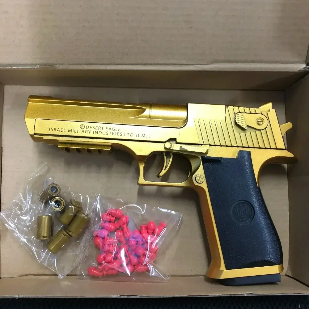 

Игрушечный пистолет Desert Eagle с непрерывной стрельбой, механический, с выбросом гильз, декомпрессионная игрушка, пустой магазин, мягкие пули, подарок FP