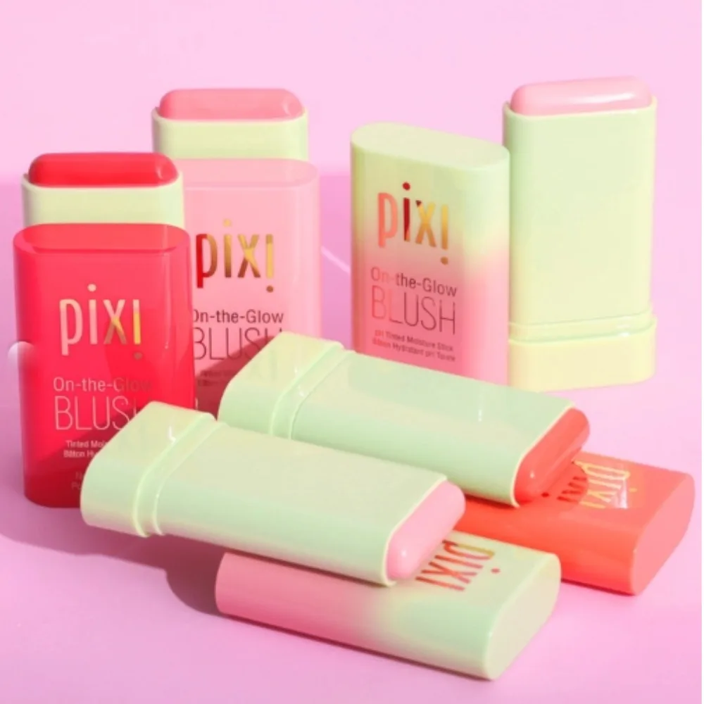Pixi On-the-Glow Multi Blush Stick Tinta labbra cremosa Aloe Ginseng Naturale rugiadoso Bagliore su tutti i tipi di pelle Tono guancia Fleur Rubino Juicy