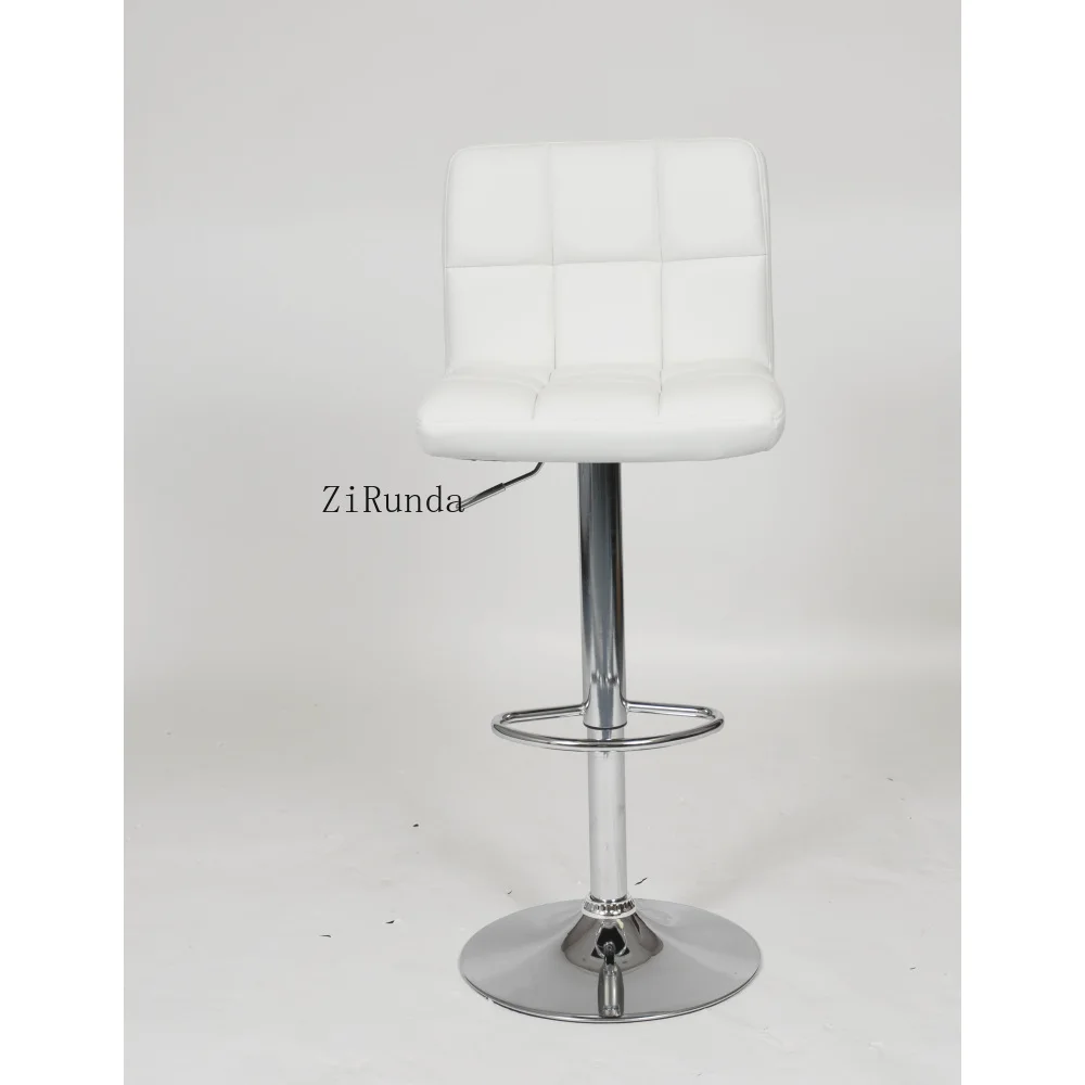 Draaibare kunstleren verstelbare hydraulische barkruk, set van 2, wit