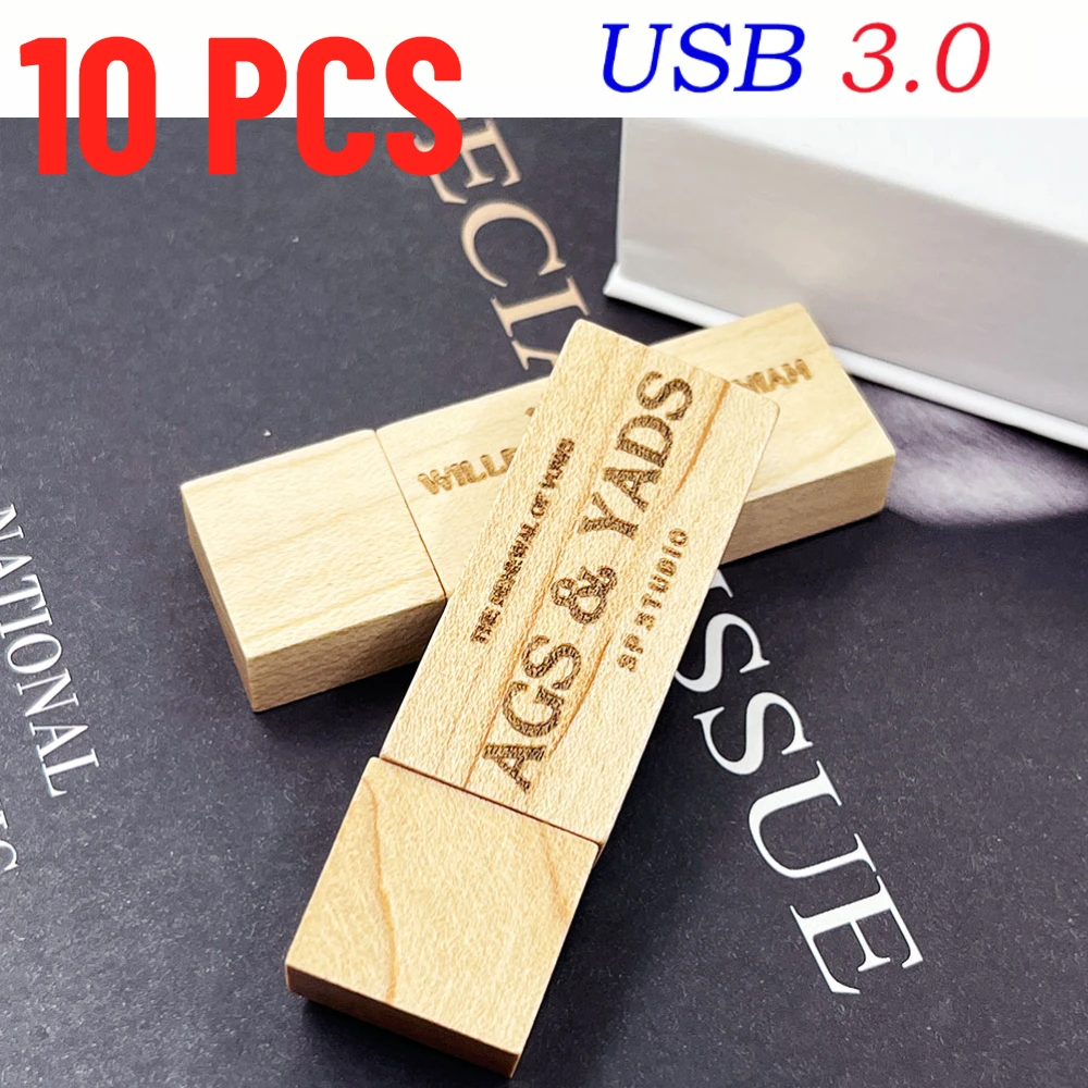 

Free Custom LOGO 10pcs Wooden USB Flash Drive 3.0 Pendrive 4GB 16GB 32GB 64GB Pen drive 128GB Memory Stick PHOTOGRAPHY Gift