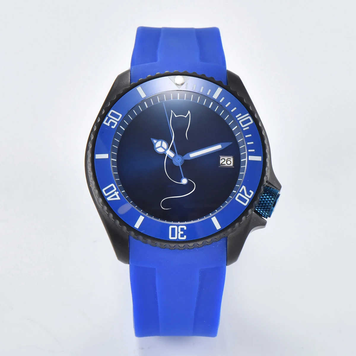 Blank dial custom logo NH35 movement sapphire glass casual business machinery men's watch