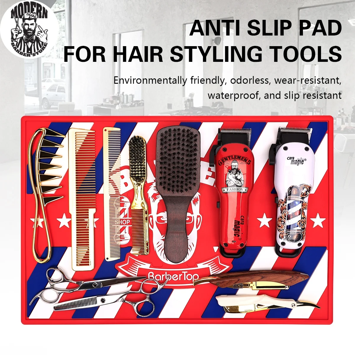 Storage Pad Barber Hair Styling Tools Mat Countertop Strong Adsorption Anti-Skid Silicone Cushion Heat Resistant Pad Tools