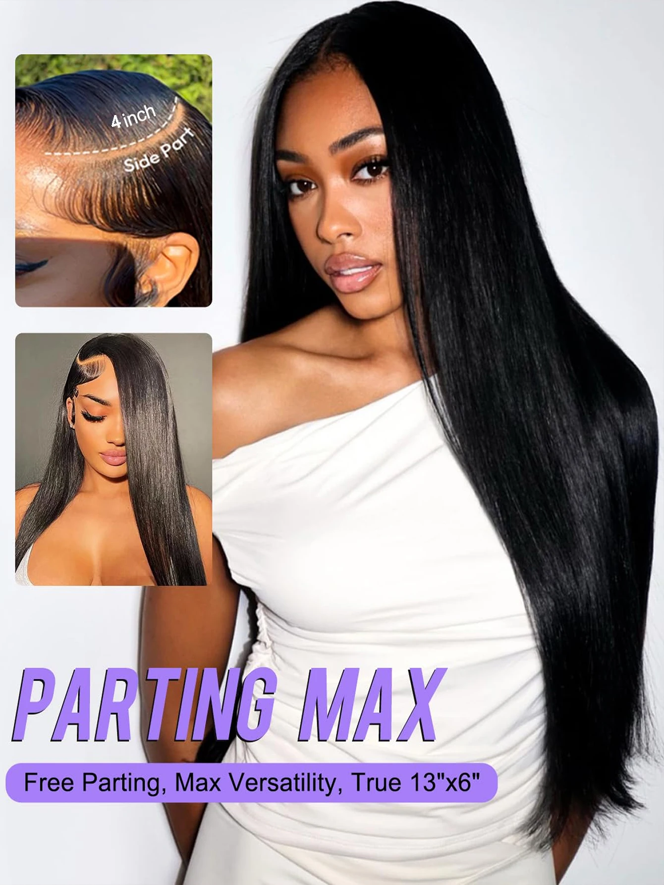 HD Lace Front Wigs Human Hair Pre Plucked 250% Density 5x5 Straight Human Hair Wigs For Women Transparent Glueless Frontal Wig 30inch Factory Wholesale Human Hair Wigs Natural Black Color image 4