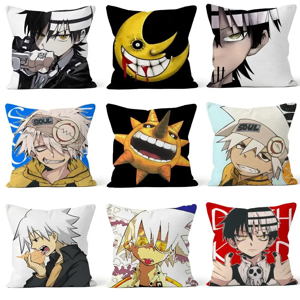 Anime Soul Eater Maka Soul Death the Kid Cushion Cover Throw Pillow Soft Short Plush Cozy Durable For Sofa Bedroom Home Decor