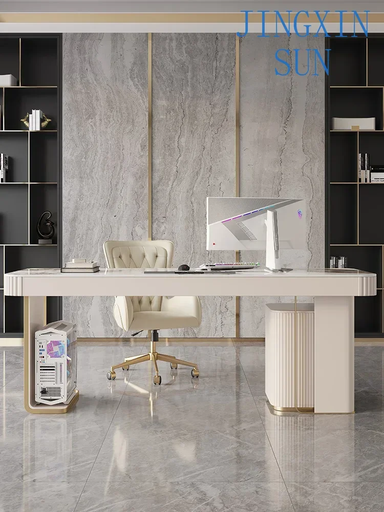 Yan Banshu Home minimalist glossy countertop, small apartment, high-end computer office desk