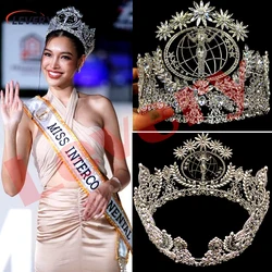 Levery Crystal Rhinestone Tiara 2023 Miss intercontinental Crown Headband Headpiece Pageant  Crown