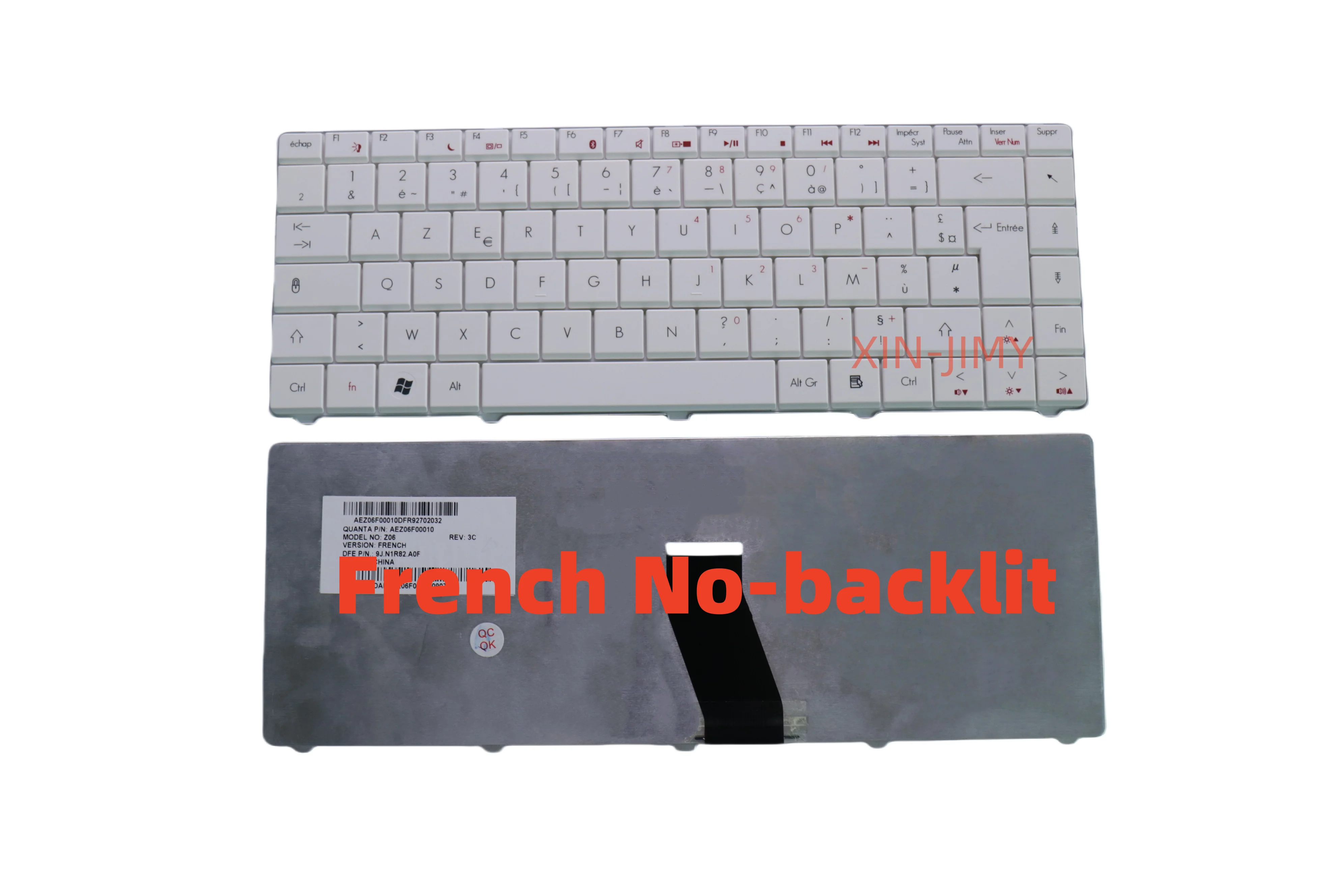 French laptop keyboard for Gateway  MV44(D725）white keyboard