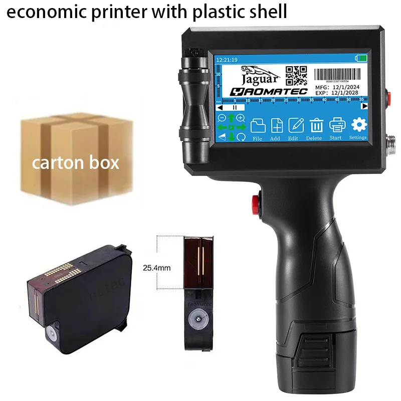 Imagem -02 - Portátil Handheld Inkjet Impressora Térmica qr Bar Código do Lote Data Variável Número Variável Logo Data de Expiração Hand Jet 25.4 mm