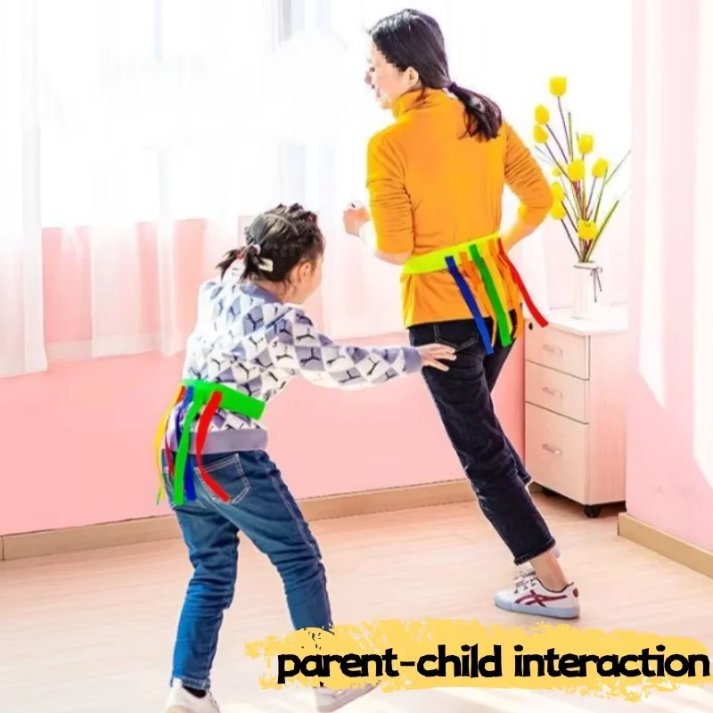 Cute Interactive Chasing Game Belts Ribbons Tail Toy for Outdoor Sports Activities Teamwork Building Family Fun Kids Party Gifts