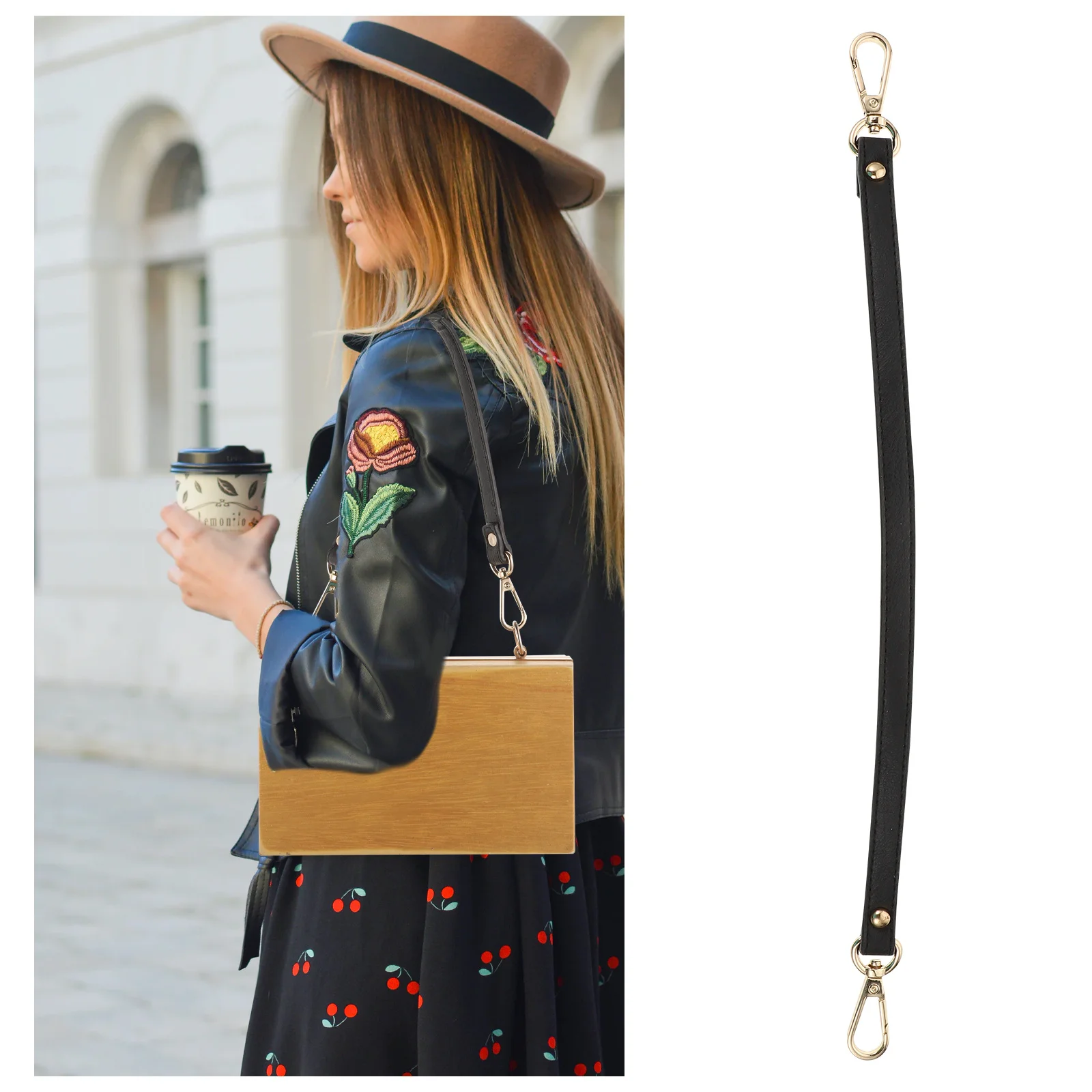 

1Pcs PU Handbag Strap Stylish Adjustable Shoulder Purse Belt Replacement DIY Crossbody Bag Strap Fashion Accessory