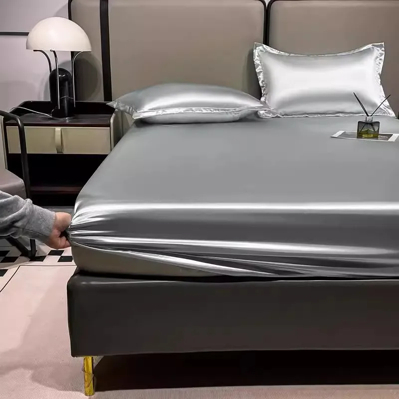 Bedroom Summer Bedsheets Satin Cooling Dubble Quilt Cover Bedsheets Pillowcase Luxury Roupa De Cama Casal Korean Bedding Set