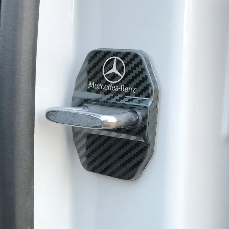 4 Pcs/Set Mercedes Benz Sticker Door Lock Cover Buckle Cover for Lock Box AFFALTERBACH AMG Lock Protection Cover for A/B/C/E/S