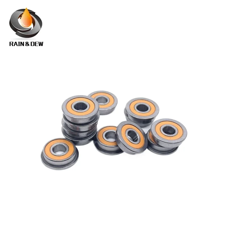 F695 2rs Flanged Bearing 5x13x4 mm ABEC-7 Orange Sealed Precision 3D Printer F695rs Bearings for VORON Belted RC, Pack of 20 Pcs - Image 2