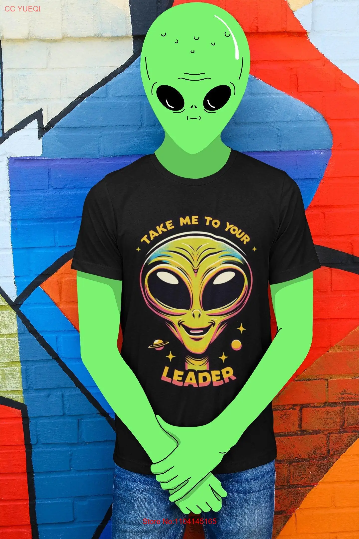 تي شيرت Galactic Leader ET مضحك من القطن الغريب بأكمام طويلة أو قصيرة