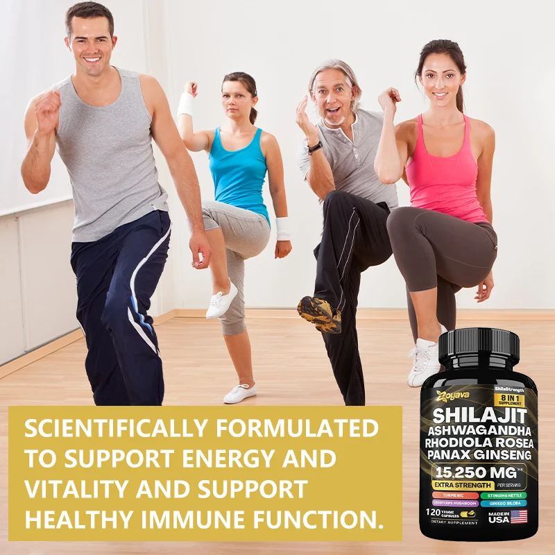 Shilajit Pure Himalaya 8-in-1 Capsule, Supports Energy, Stress, Overall Wellness, Supplement for Men and Women