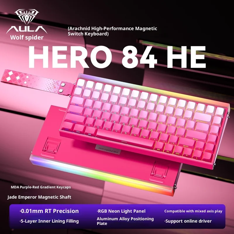 

Wolf Spider Hero84he Magnetic Axis Keyboard Rgb Mechanical Esports Gaming Wired Fpsrt High Performance 8k Gaming Keyboard