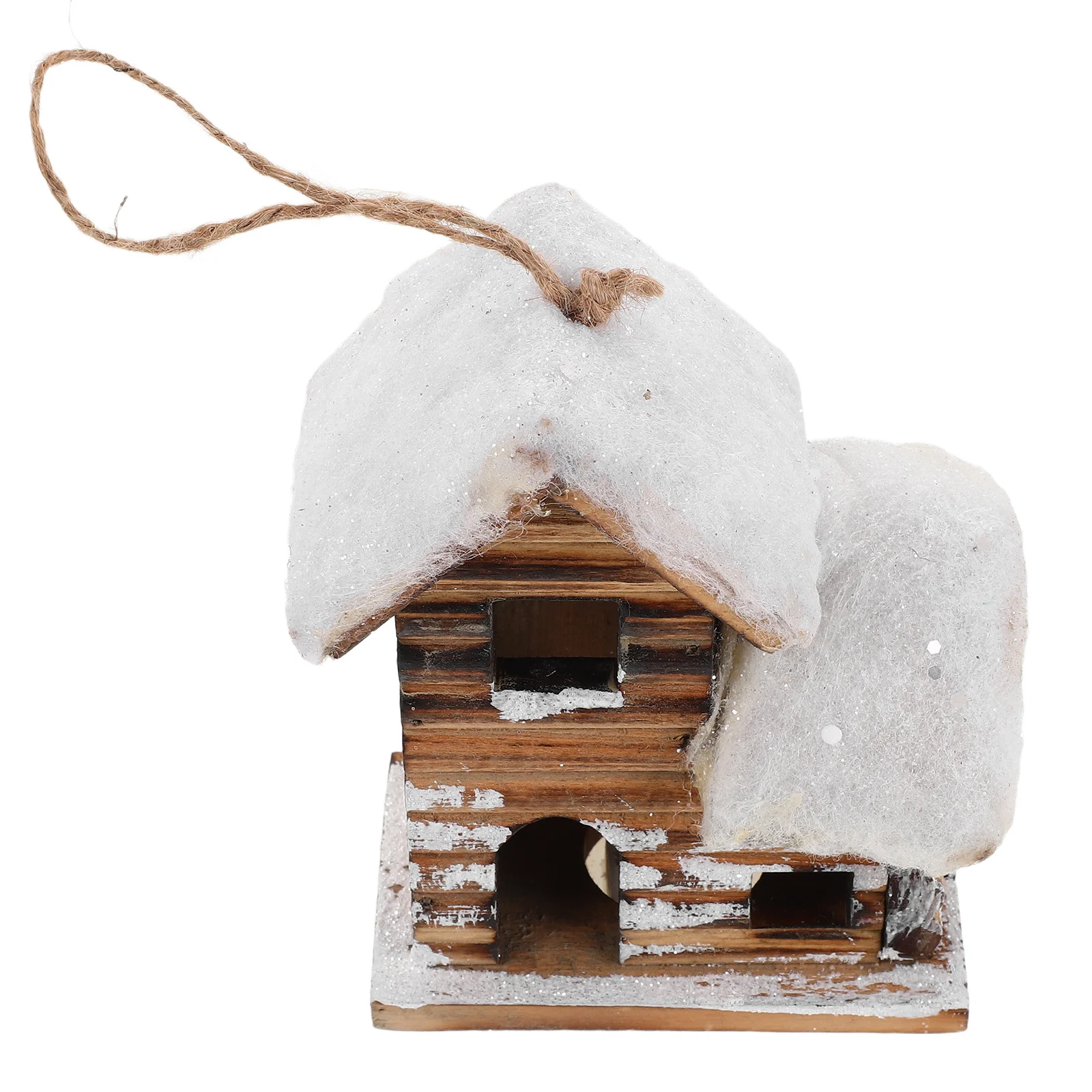 

Mini Christmas Houses 4X4" Led Wooden Village Snowy Winter Decor Rustic Holiday Tree Ornaments Home Decoration