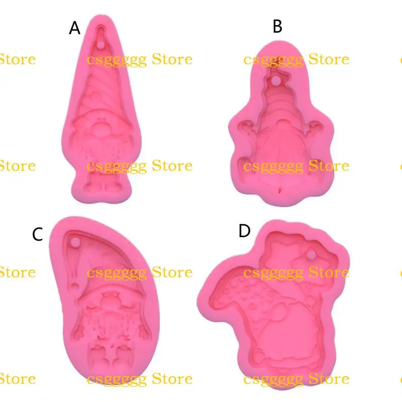 9HJK DIY SANTA LITE DWARF SILICONE SILICY EPOXY MOLD DIY keychain keychain قلادة صياغة القالب لعيد الميلاد هدية الحب