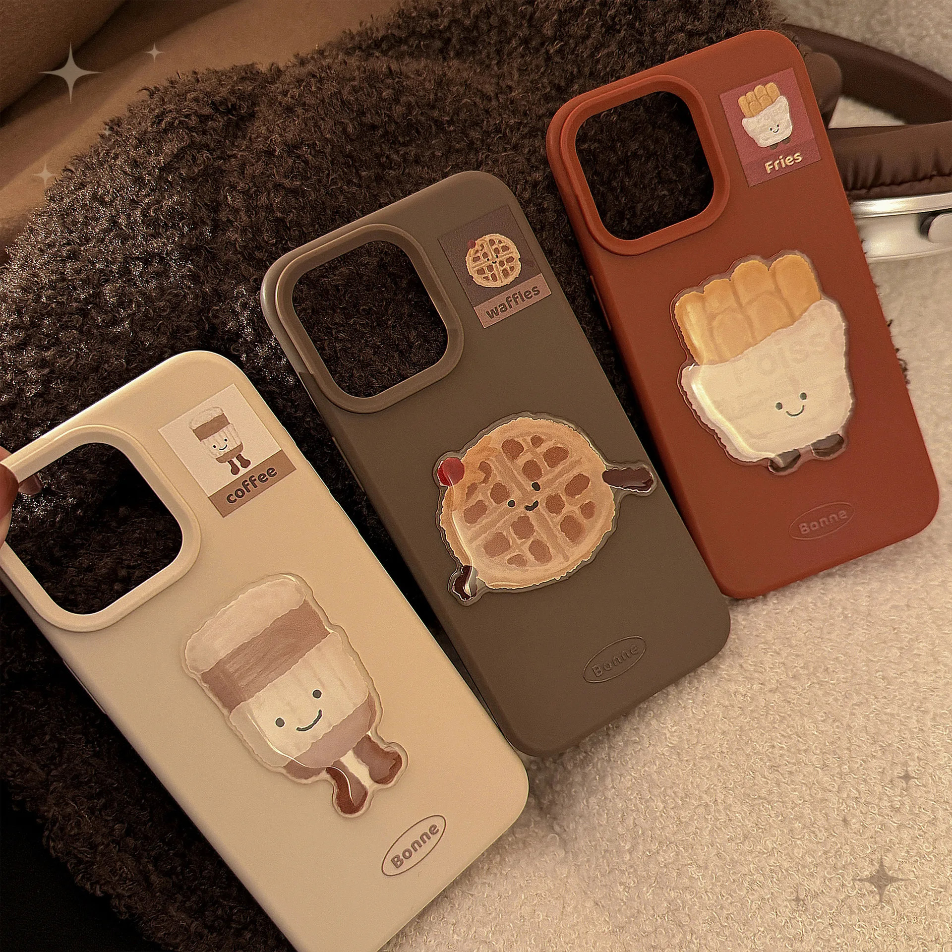 Luxury 3D Cartoon Delicious Food Coffee Pattern Phone Case For iPhone 17 16 15 14 13 12 Pro Max Shockproof Protective Soft Cover view 4