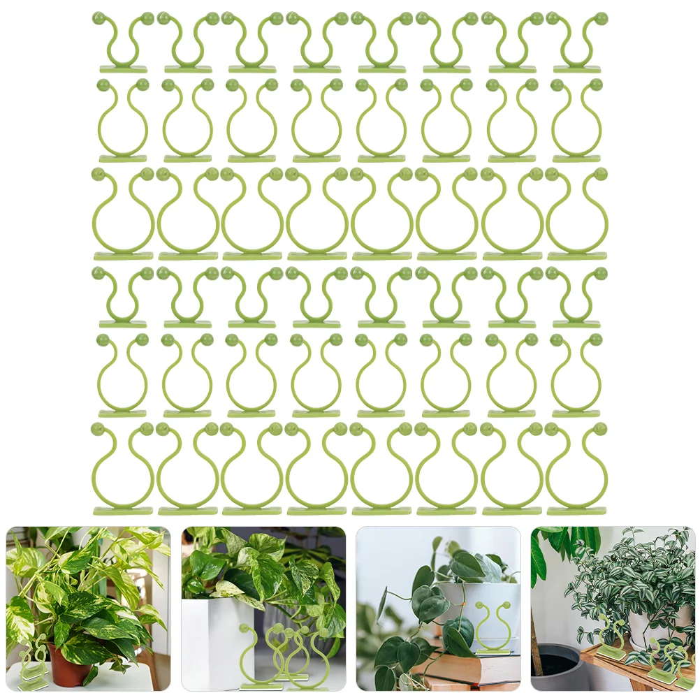 Plant Climbing Wall Fixing Clip Vine Fixer Self-adhesive Hook Invisible Garden Binder Sticker 110pcs Fixture Clips Green