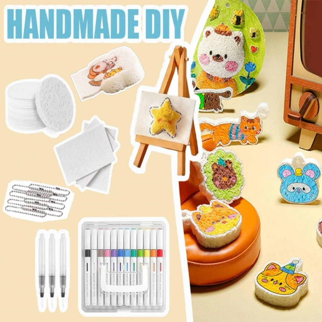 1set Magics Foam Texture Painting Kit With With Papers And Markers 3d Art Drawing Paper Drawing Pens Kids Diy Painting Art Craft