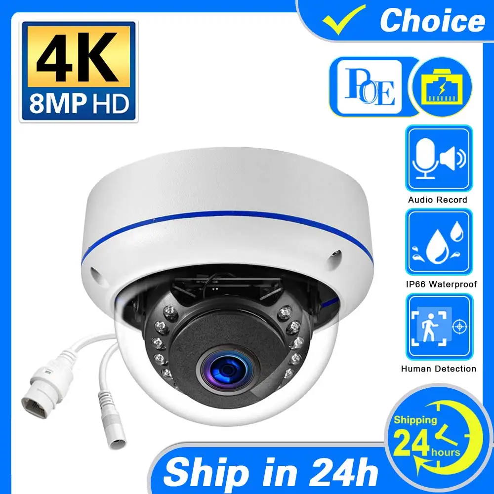 8MP 4K 5MP Explosion-proof POE IP Camera Audio H.265 Dome Home Indoor Outdoor Surveillance Security Camera CCTV Video for NVR