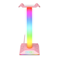 Headphone Holder Dual RGB USB Ports Headphone Stand Holder Rack Touch Control Charging Data Transmission for Universal Headphone
