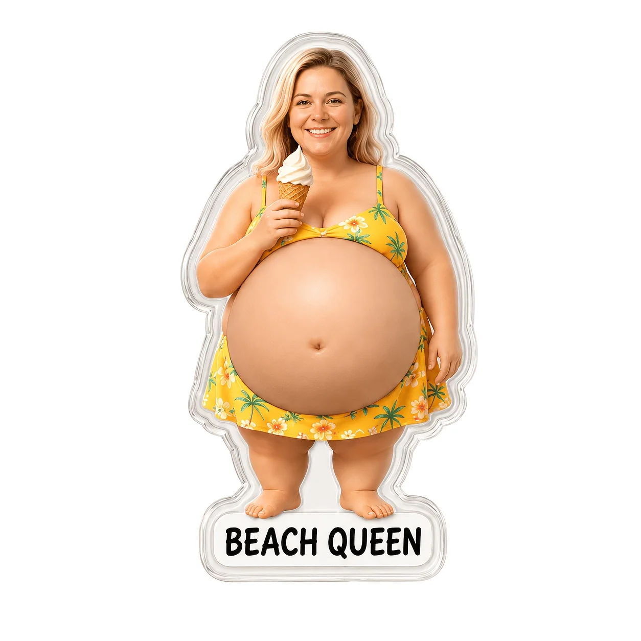 Customized facial acrylic refrigerator sticker with a soft belly that can be squeezed, personalized photo facial funny pajamas f