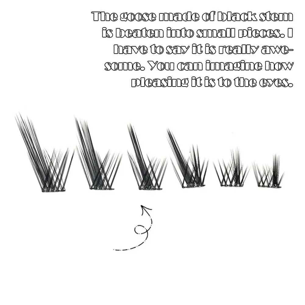 Cílios postiços fofos com efeito de olho de raposa, reutilizáveis, faça você mesmo, segmentados, individuais, extensões de cílios, ampliar os olhos, maquiagem 2025