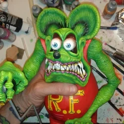 Halloween Rat Crazy Mouse Rat Fink Car Repairer Figurines Hake Head Doll Desktop Decoration Design Crafts Gifts Sculpture Model