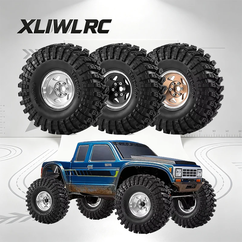 4pcs 1.9 inch Crawler Tyre & Beadlock Wheel Rim Set for 1/10 Axial SCX10 Redcat GEN7/8 Wraith TRX4 RC4WD D90 HPI RC Crawler Car